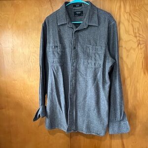 Nordstrom’s  Herringbone Gray Button-Up Shirt